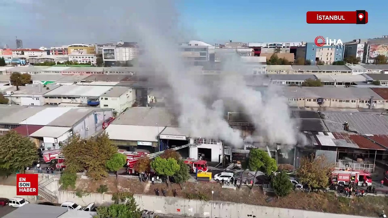 İstanbul Beylikdüzün'de Organize Sanayi Bölgesi içerisinde bulunan fabrikada yangın çıktı