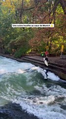 🤙 Une scène insolite au cœur de Munich : un surfeur maîtrise la puissante vague de l’Eisbach avec alexis_garnault