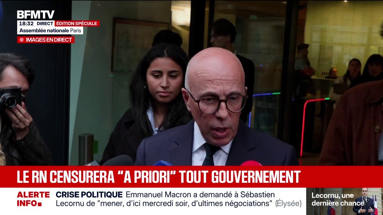 Crise politique après la démission de Sébastien Lecornu: "Nous sommes au bord d'une crise de régime", estime Éric Ciotti, président de l'UDR