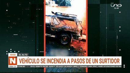 VEHÍCULO SE INCENDIÓ A PASOS DE UN SURTIDOR