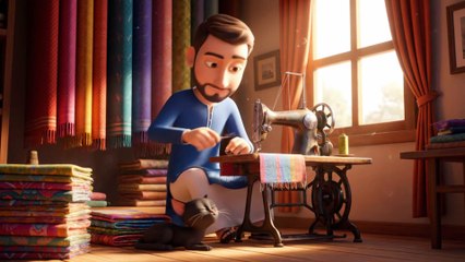 The Honest Tailor and the Magical Needle | Moral Story in Urdu & English | Pixar Style Animation