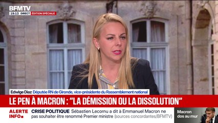 Edwige Diaz, la vice-présidente du RN juge que son parti n'a "pas de responsabilité" dans ce "spectacle navrant"