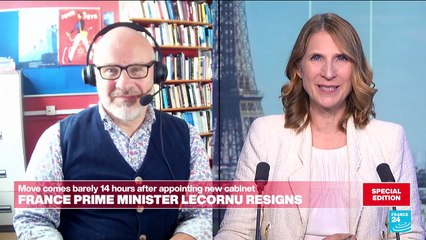 French premier resigns hours after naming government, plunging France further into political chaos