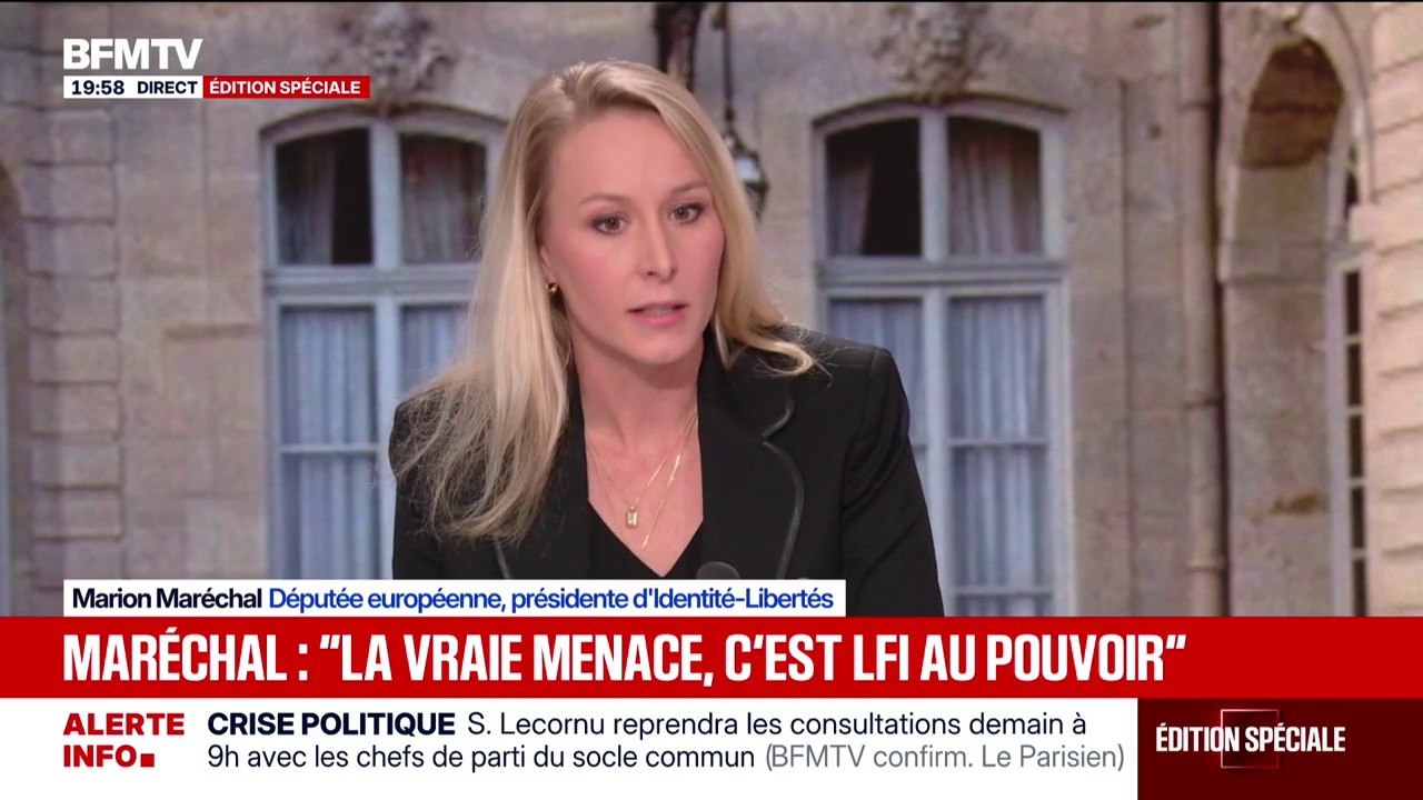 Crise politique après la démission de Sébastien Lecornu: pour Marion Maréchal, présidente d'Identité-Libertés, "ça n'a plus de sens de composer avec des gouvernements qui sont issus de partis minoritaires"
