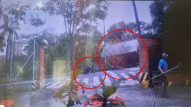 En video: motociclista se salvó milagrosamente de ser aplastado por un camión en Medellín
