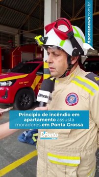 Bombeiros são acionados para controlar princípio de incêndio em colchão de apartamento no Sabará Princípio de incêndio em apartamento mobiliza Corpo de Bombeiros, mas ação de vizinho controla chamas e evita vítimas graves em Ponta Grossa