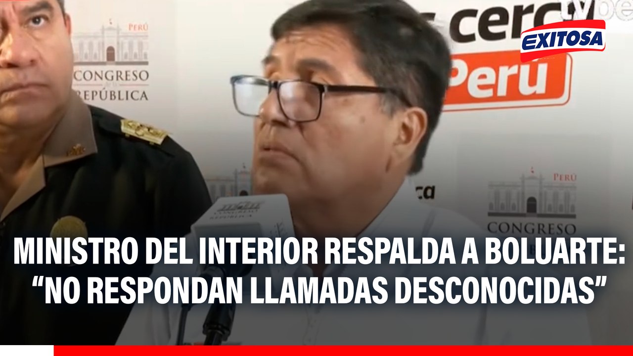Ministro del Interior respalda declaraciones de Dina Boluarte: "No contesten llamadas de teléfonos desconocidos"