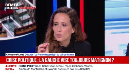 Crise politique: "Si un gouvernement devait se former, selon la coalition qui est attendue, on pourrait dégainer très rapidement une censure", signale Clémence Guetté, députée LFI