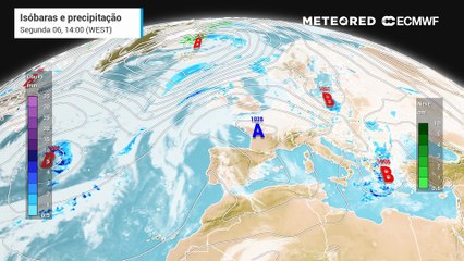 Altas Pressões sob Portugal continental em contraste com depressão a caminho doas Açores