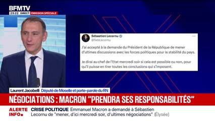 Crise politique: "On est en train d'assister à l'agonie de la macronie", déclare Laurent Jacobelli, porte-parole du RN