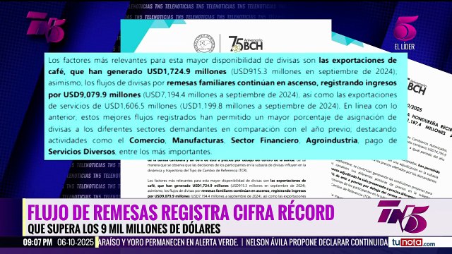 Flujo de remesas registra ingreso de cerca de $9 mil millones, reporta BCH