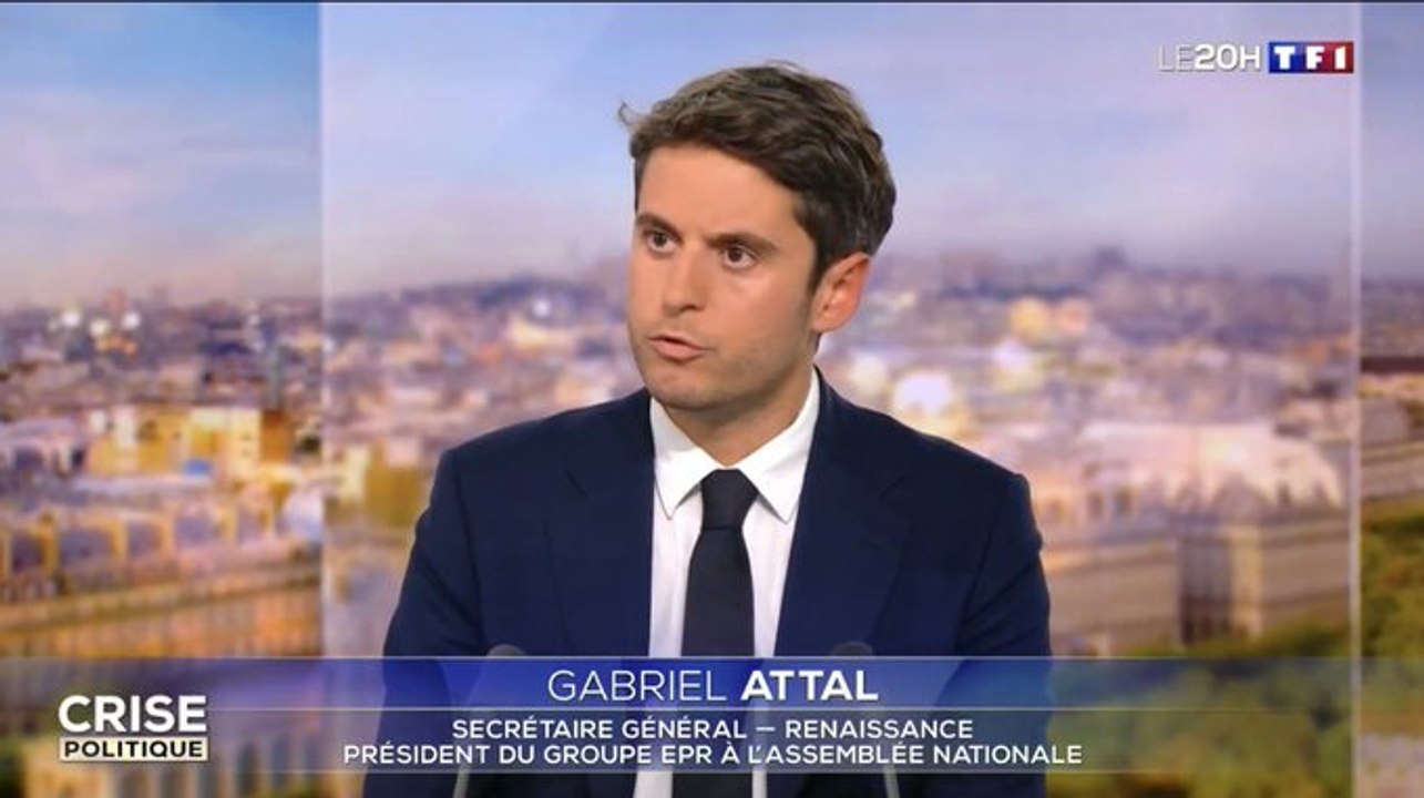 Regardez le moment où Gabriel Attal, pourtant secrétaire général du parti présidentiel, lâche publiquement Emmanuel Macron en plein 20h de TF1 : "Comme beaucoup de Français, je ne comprends plus ses décisions"