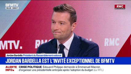 Jordan Bardella appelle Emmanuel Macron à "dissoudre l'Assemblée nationale"
