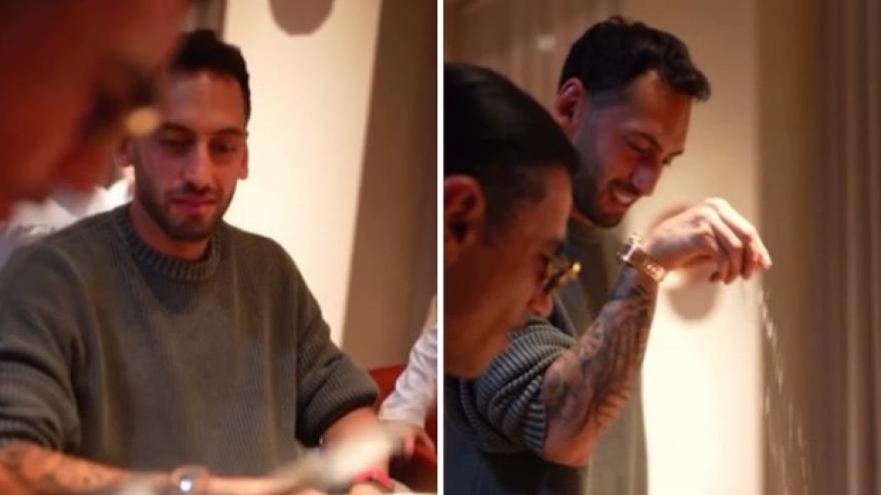 "Miglior salatore del mondo": Calhanoglu a cena da Salt Bae, i social si scatenano