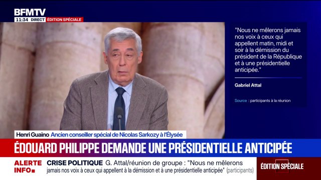 Présidentielle anticipée: Une proposition irresponsable et inconséquente , pour Henri Guaino, ancien conseiller spécial de Nicolas Sarkozy à l'Élysée