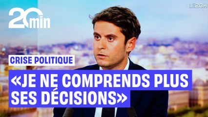Crise politique : Gabriel Attal « ne comprend plus les décisions » d'Emmanuel Macron