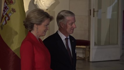 Le couple royal espagnol accueilli au Palais royal à l'occasion de l'inauguration d'Europalia