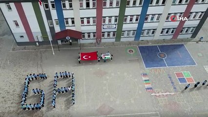 Aşkale’de ortaokul öğrencilerinden Gazze’ye duygusal destek