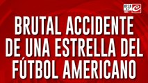 Esrella del fútbol americano chocó la cabeza contra un muro y está en grave estado