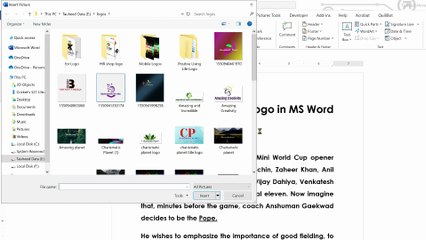 How to insert college logo in MS Word