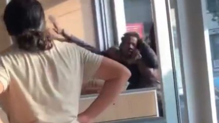 Drunk homeless man dragged out of McDonald's by security