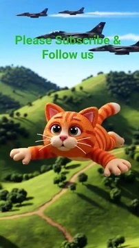 flying in the air & sailing cat #cartoon