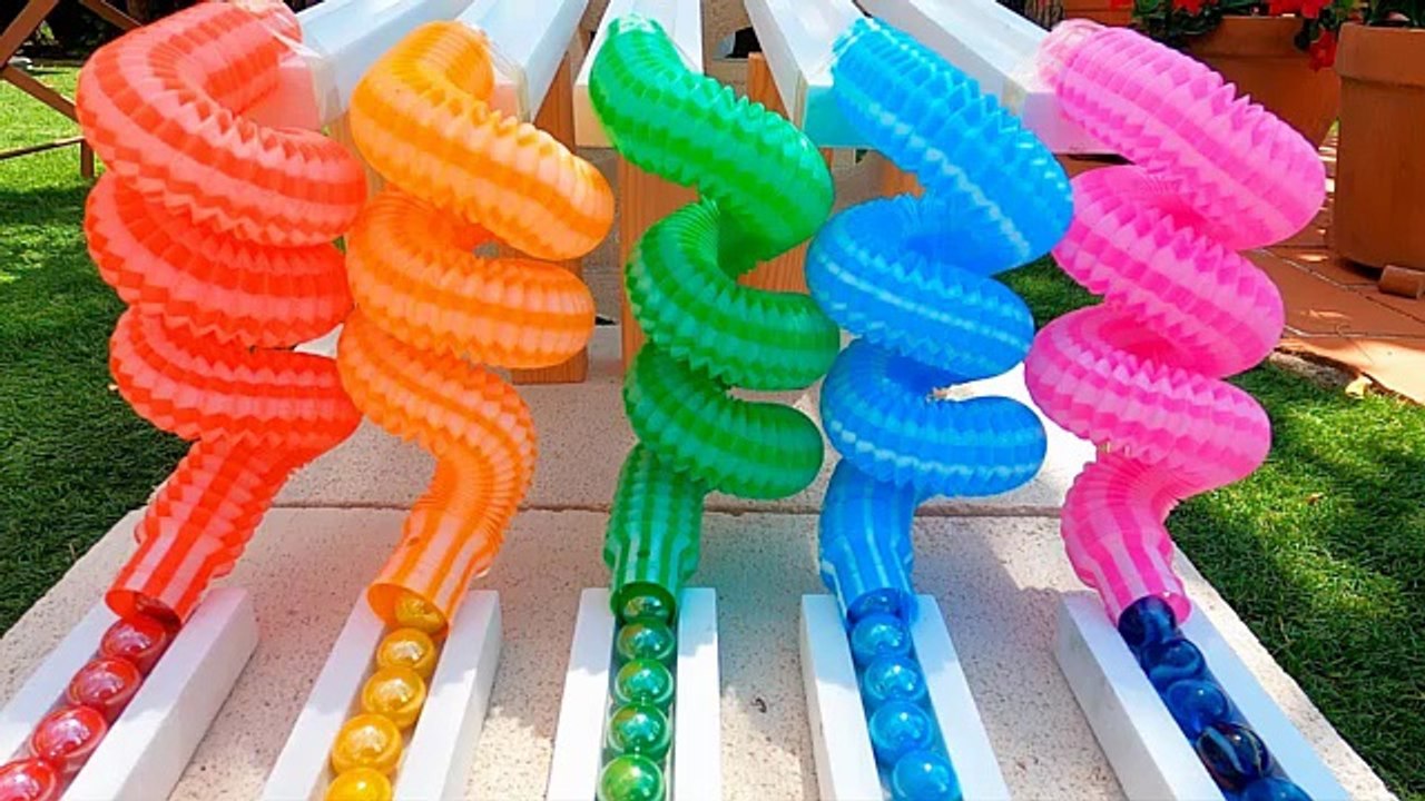 Marble Run Race ASMR Colorful Pop Tubes
