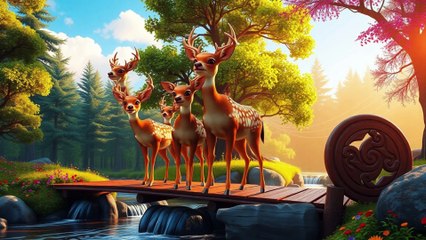 Tranquil forest with flowing stream