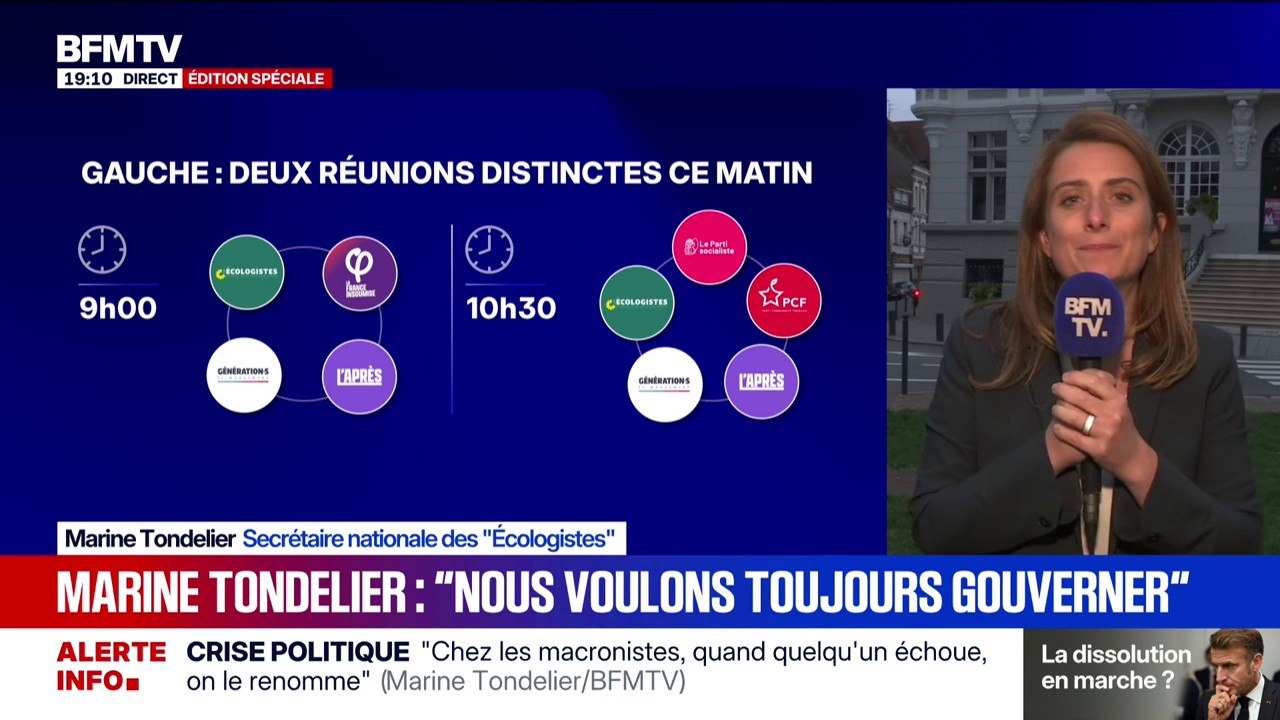 Crise politique: "J'ai la sensation que nous n'avons jamais été aussi proches d'être nommés à Matignon", affirme Marine Tondelier, secrétaire nationale des "Écologistes
