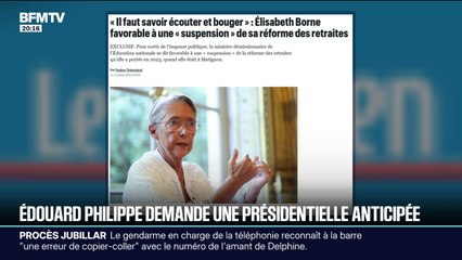 Elisabeth Borne se dit favorable à une "suspension" de la réforme des retraites
