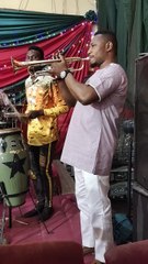Power trumpet blowing in praise service