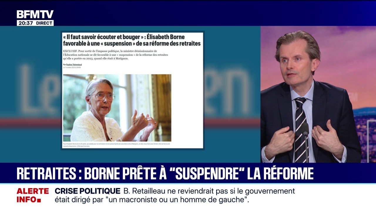 Guillaume Larrivé trouve "lamentable" le fait qu'Elisabeth Borne soit favorable à une "suspension" de la réforme des retraites