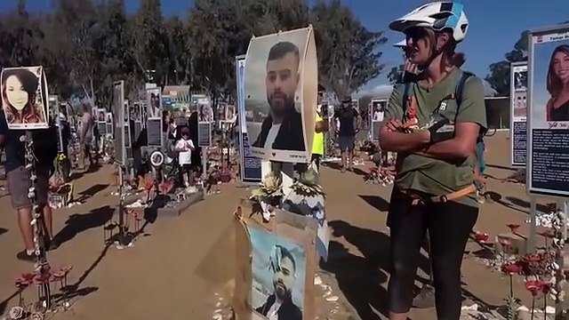Relatives of Hamas victims gather at site of Nova festival on October 7 second anniversary