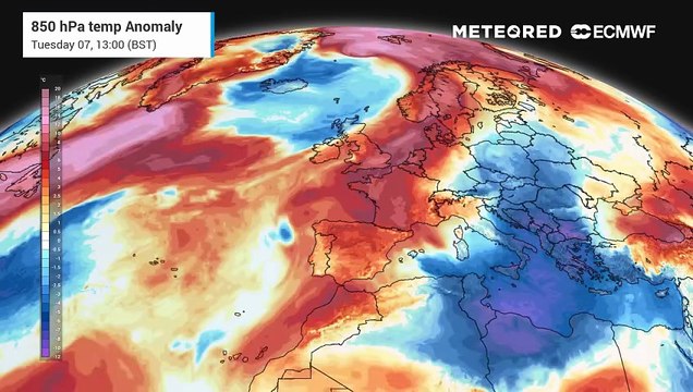 A large subtropical ridge has moved over Europe, how does this affect UK weather