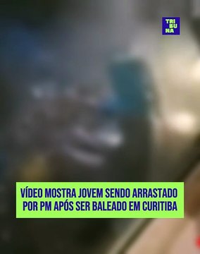 Vídeo mostra jovem sendo arrastado por PM após ser baleado em Curitiba