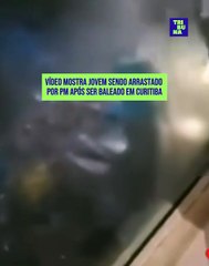 Vídeo mostra jovem sendo arrastado por PM após ser baleado em Curitiba