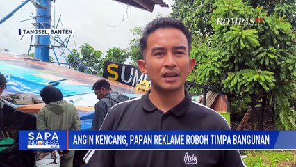 Hujan Deras Disertai Angin Kencang di Tangsel, Papan Reklame Hingga Tembok Area Parkir Roboh