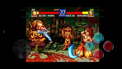 Fatal Fury 3 Blue Mary vs Geese Howard Blue Mary é derrotada por Geese Howard