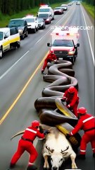 RESCUERS SAVE REINDEER FROM GAINT ANACODA