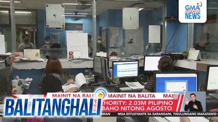 Phl Statistics Authority - 2.03-M Pilipino ang walang trabaho nitong Agosto | Balitanghali