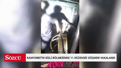 Diyarbakır'da kamyonetin gizli bölmesinde 11 düzensiz göçmen yakalandı