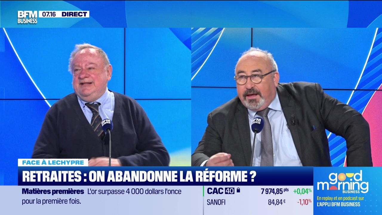 Emmanuel Lechypre face à Jean-Marc Daniel : Retraites, on abandonne la réforme ? - 08/10