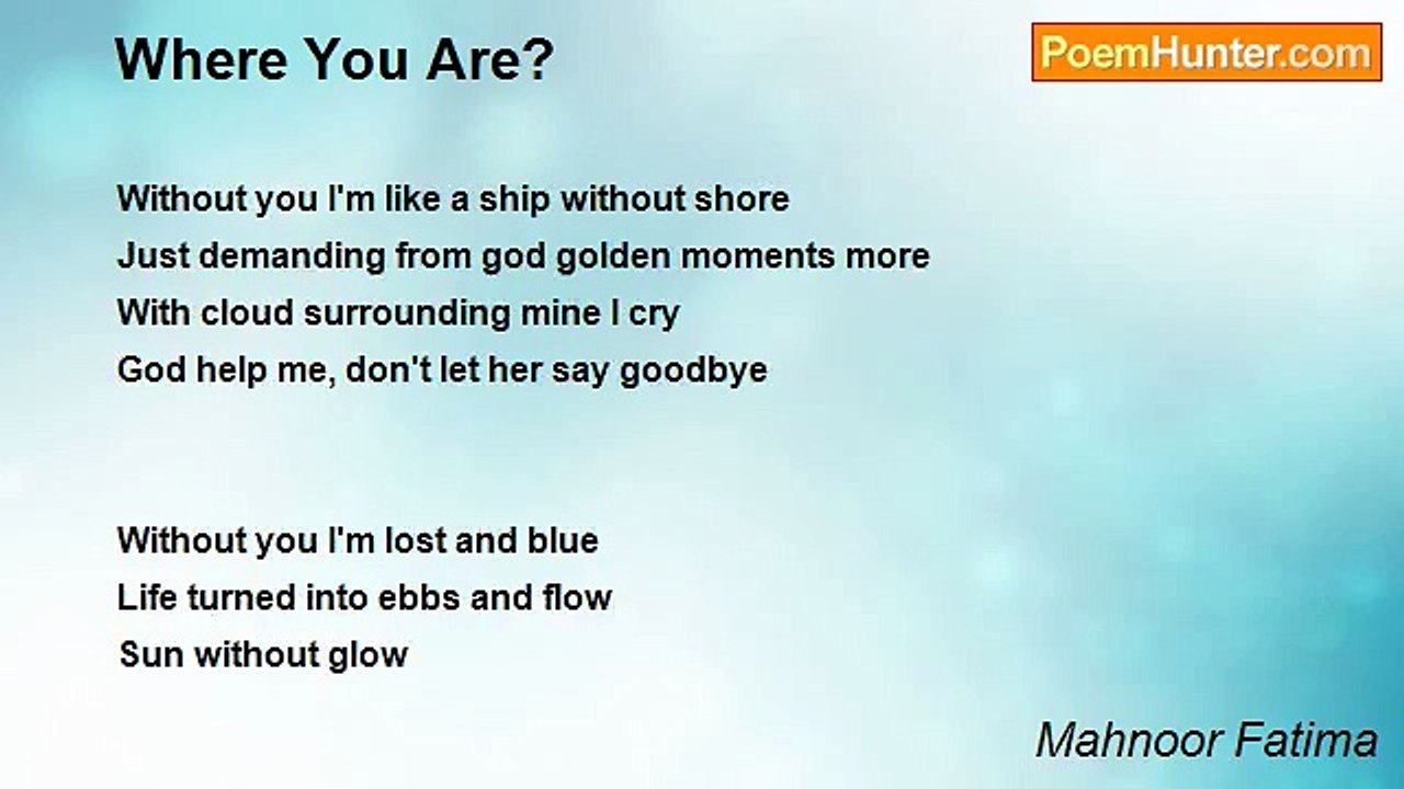 Mahnoor Fatima - Where You Are?