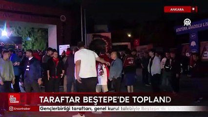 Gençlerbirliği taraftarı, genel kurul talebiyle Beştepe'de toplandı