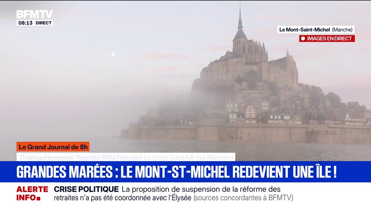 Le Mont-Saint-Michel redevient une île le temps des grandes marées