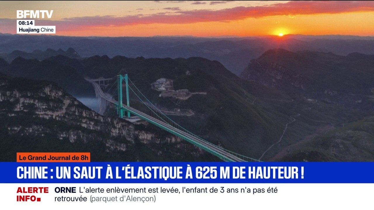 En Chine, il est désormais possible de sauter à l'élastique depuis ce pont de 625m de hauteur