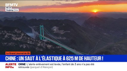 En Chine, il est désormais possible de sauter à l'élastique depuis ce pont de 625m de hauteur