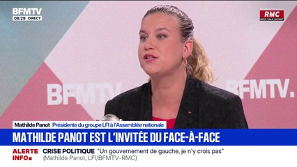 Mathilde Panot (LFI) affirme "ne pas croire" à l'éventualité d'un gouvernement de gauche