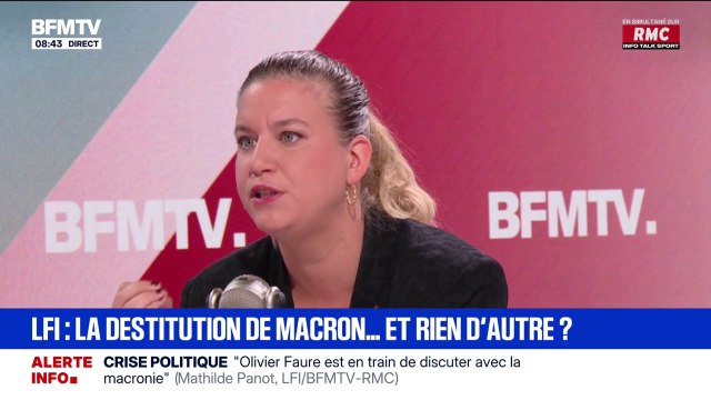 L'extrême droite est l'assurance-vie du système : Mathilde Panot pointe le Rassemblement national qui pourrait voter contre la destitution Emmanuel Macron