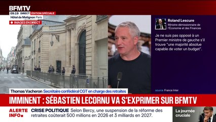 Pour Thomas Vacheron (CGT), "il n'y a pas d'issue à la crise démocratique sans abrogation de la réforme des retraites"